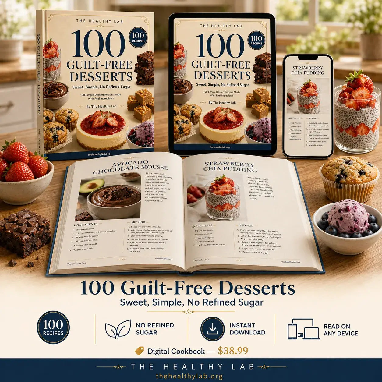 100 Guilt-Free Desserts — Sweet, Simple, No Refined Sugar