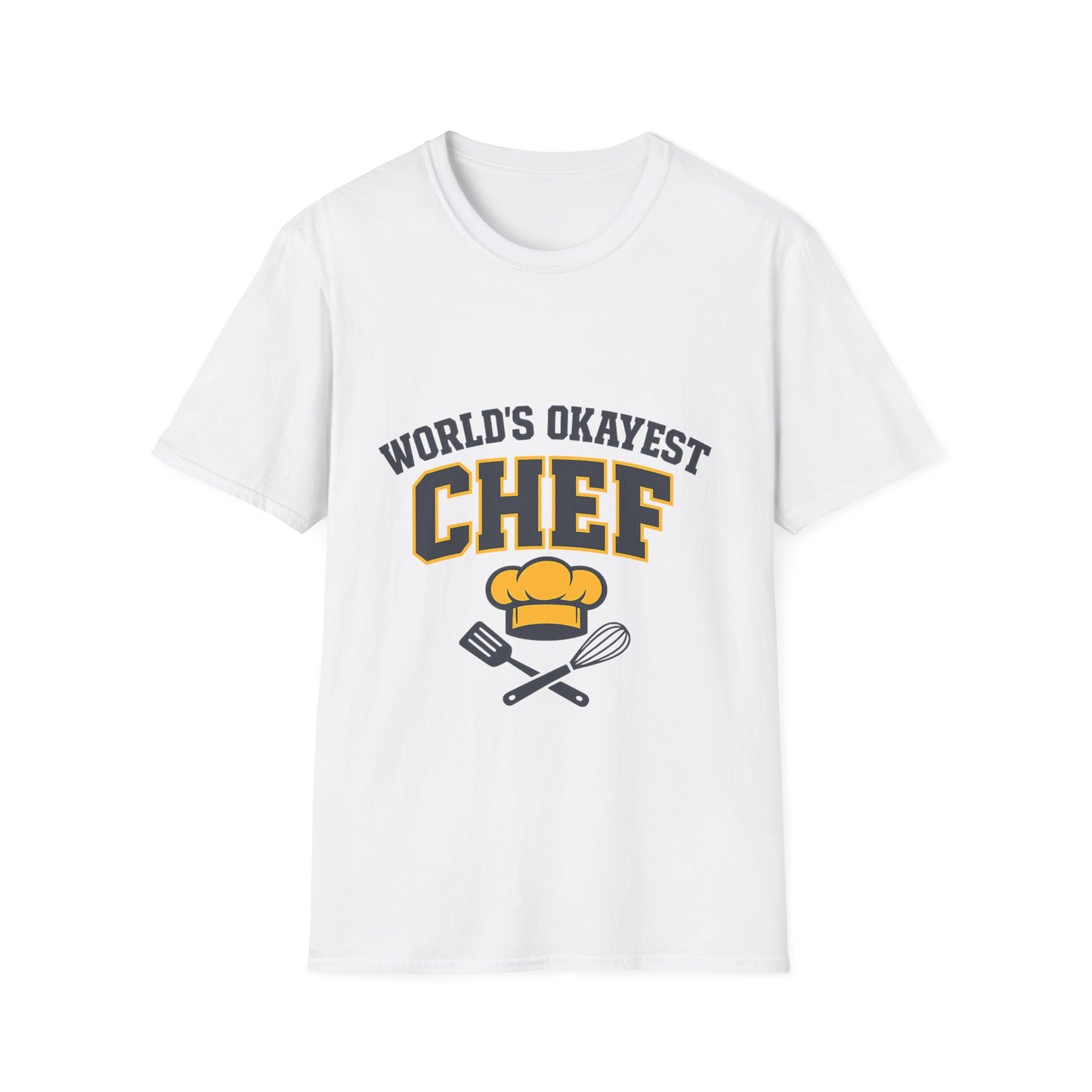 World's Okayest Chef T-Shirt — Funny Chef Gift for Home Cooks & Amateur Chefs