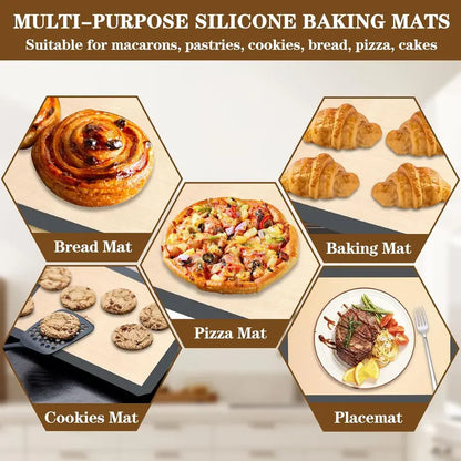 Silicone Baking Mat 2-Pack — Non-Stick, Reusable, Food-Grade, 15.7" x 11.8"
