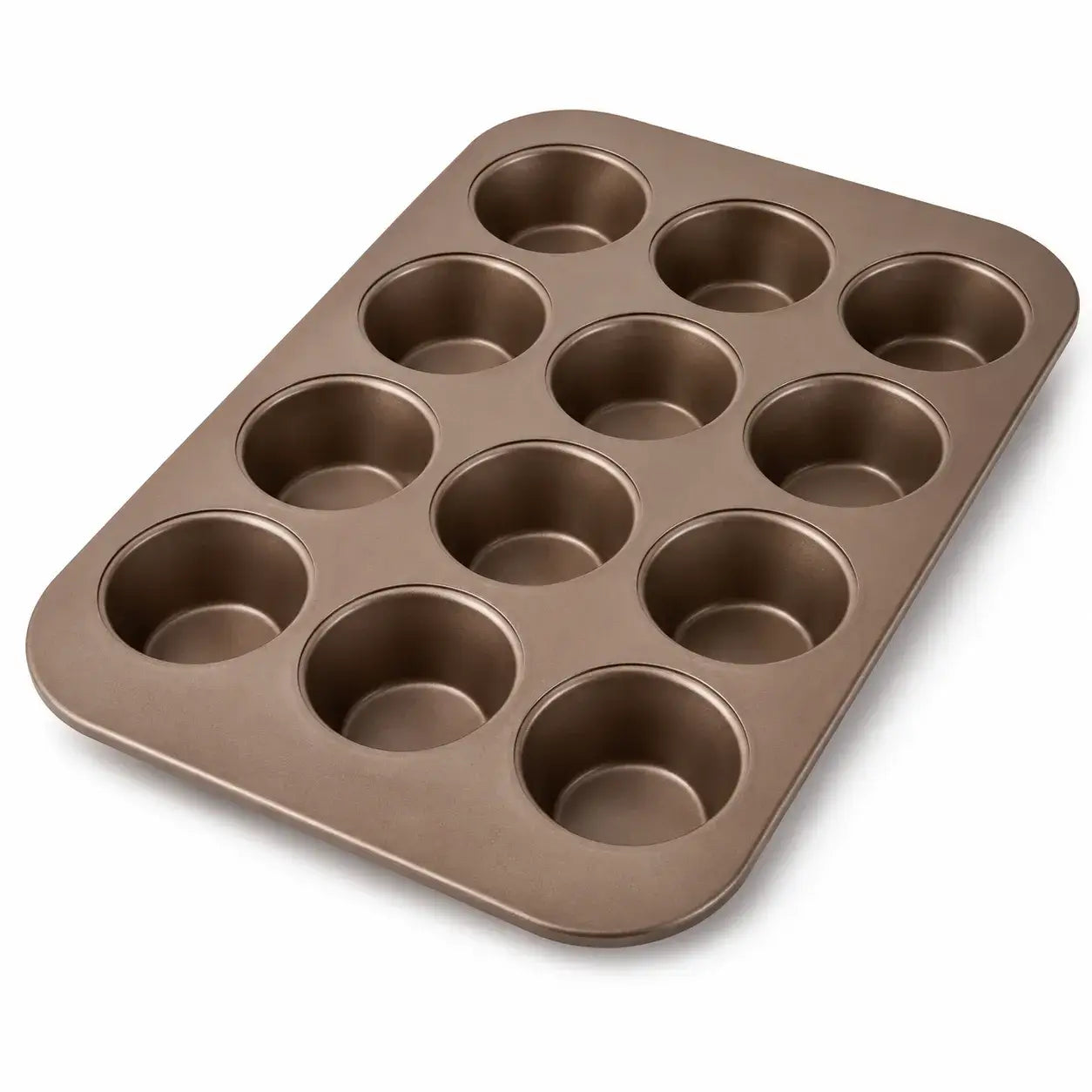 Muffin Pan 12-Cup — Nonstick, Warp Resistant, PFAS &amp; PFOA Free, Mocha