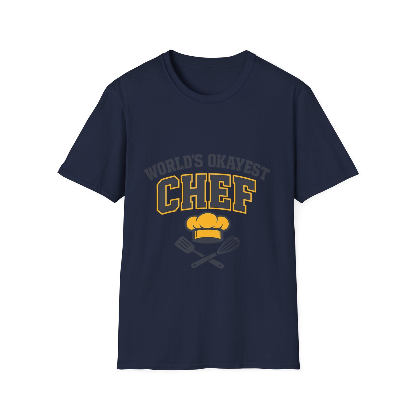 World's Okayest Chef T-Shirt — Funny Chef Gift for Home Cooks & Amateur Chefs
