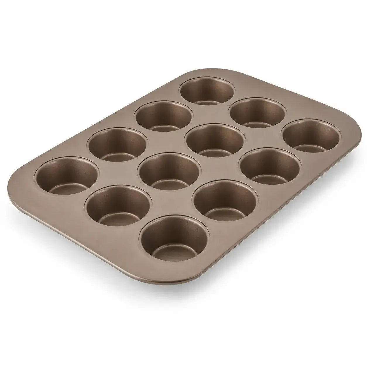 Muffin Pan 12-Cup — Nonstick, Warp Resistant, PFAS &amp; PFOA Free, Mocha