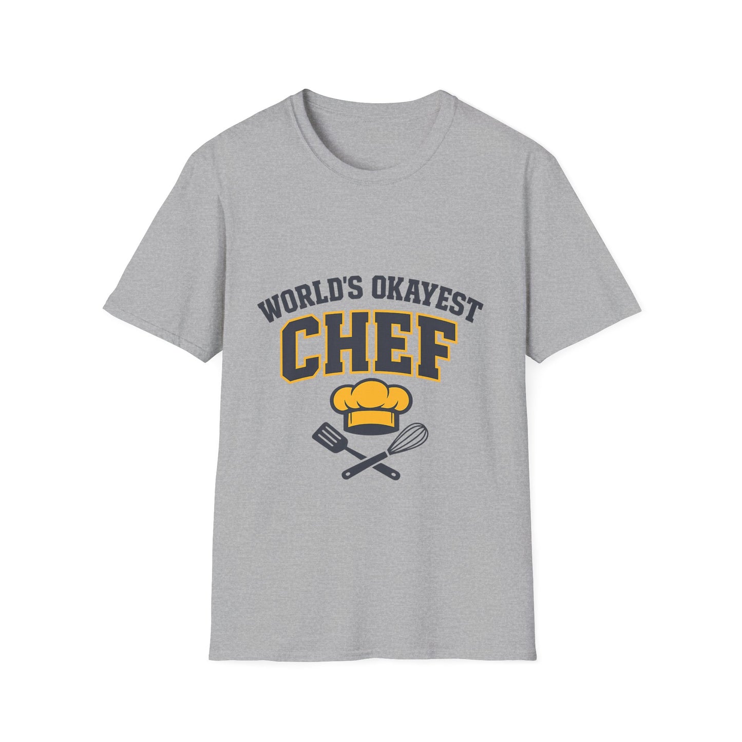 World's Okayest Chef T-Shirt — Funny Chef Gift for Home Cooks & Amateur Chefs