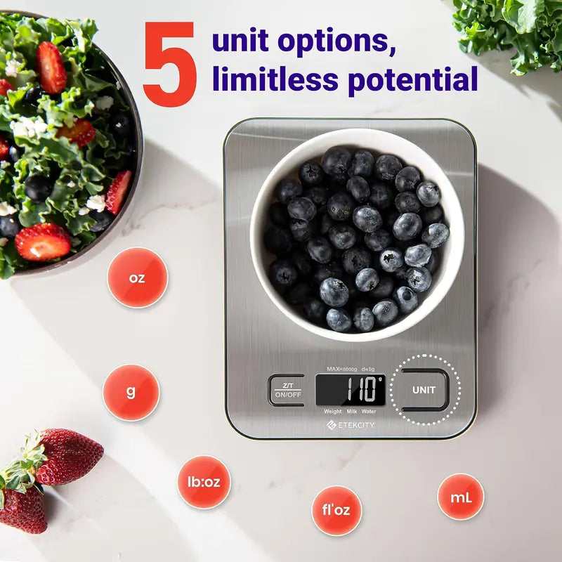 Digital Kitchen Scale — Track Macros, Portions & Recipes