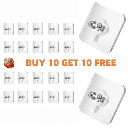 20pcs Self-Adhesive Wall Hooks for Bathroom & Kitchen