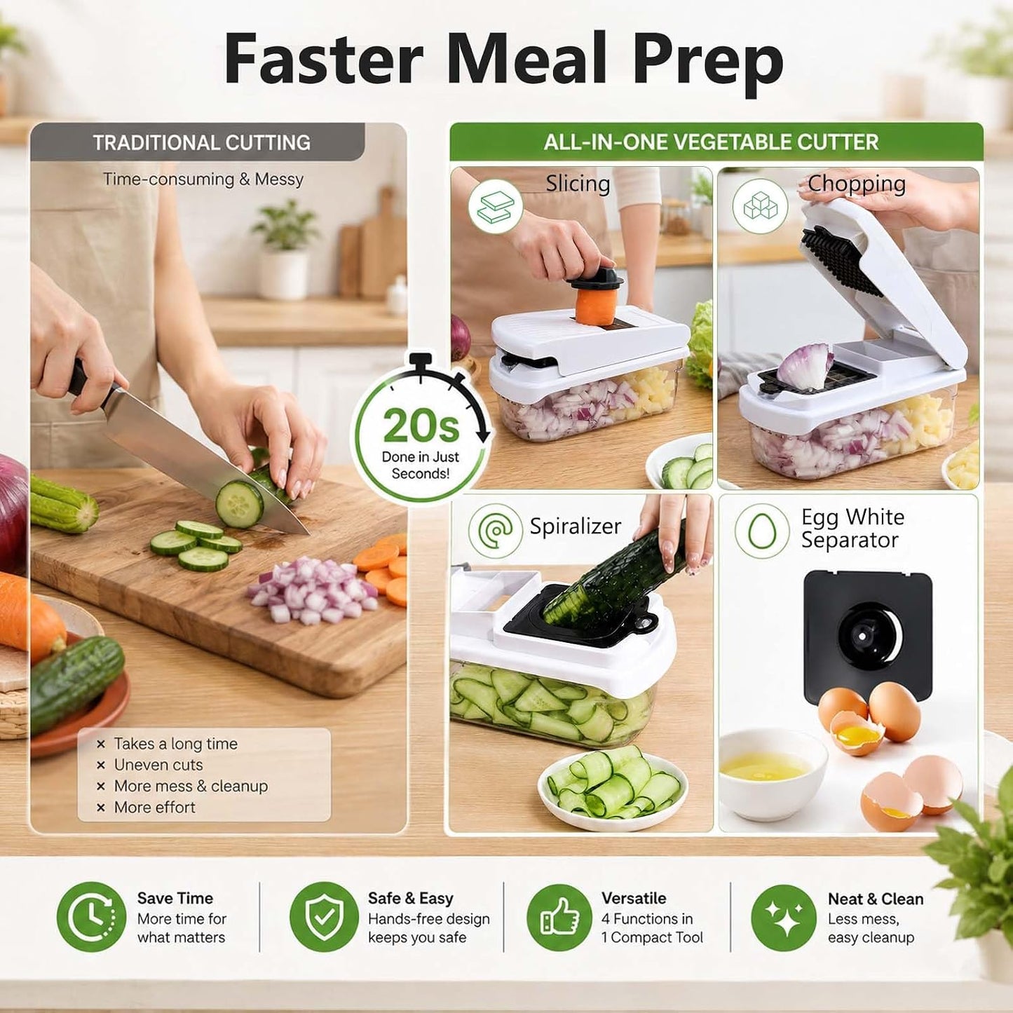 18-in-1 Vegetable Chopper & Mandoline Slicer with Container