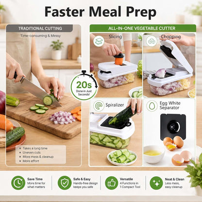 18-in-1 Vegetable Chopper & Mandoline Slicer with Container