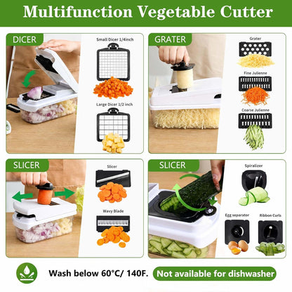 18-in-1 Vegetable Chopper & Mandoline Slicer with Container