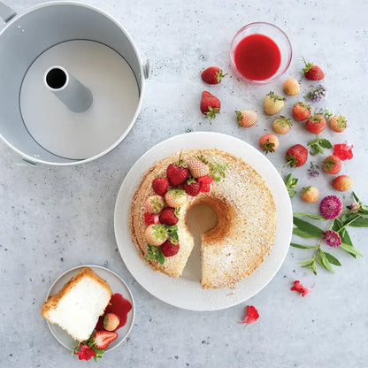 Angel Food Cake Pan 10 Inch — Removable Bottom, Nonstick, 3 Cooling Feet