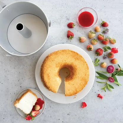 Angel Food Cake Pan 10 Inch — Removable Bottom, Nonstick, 3 Cooling Feet