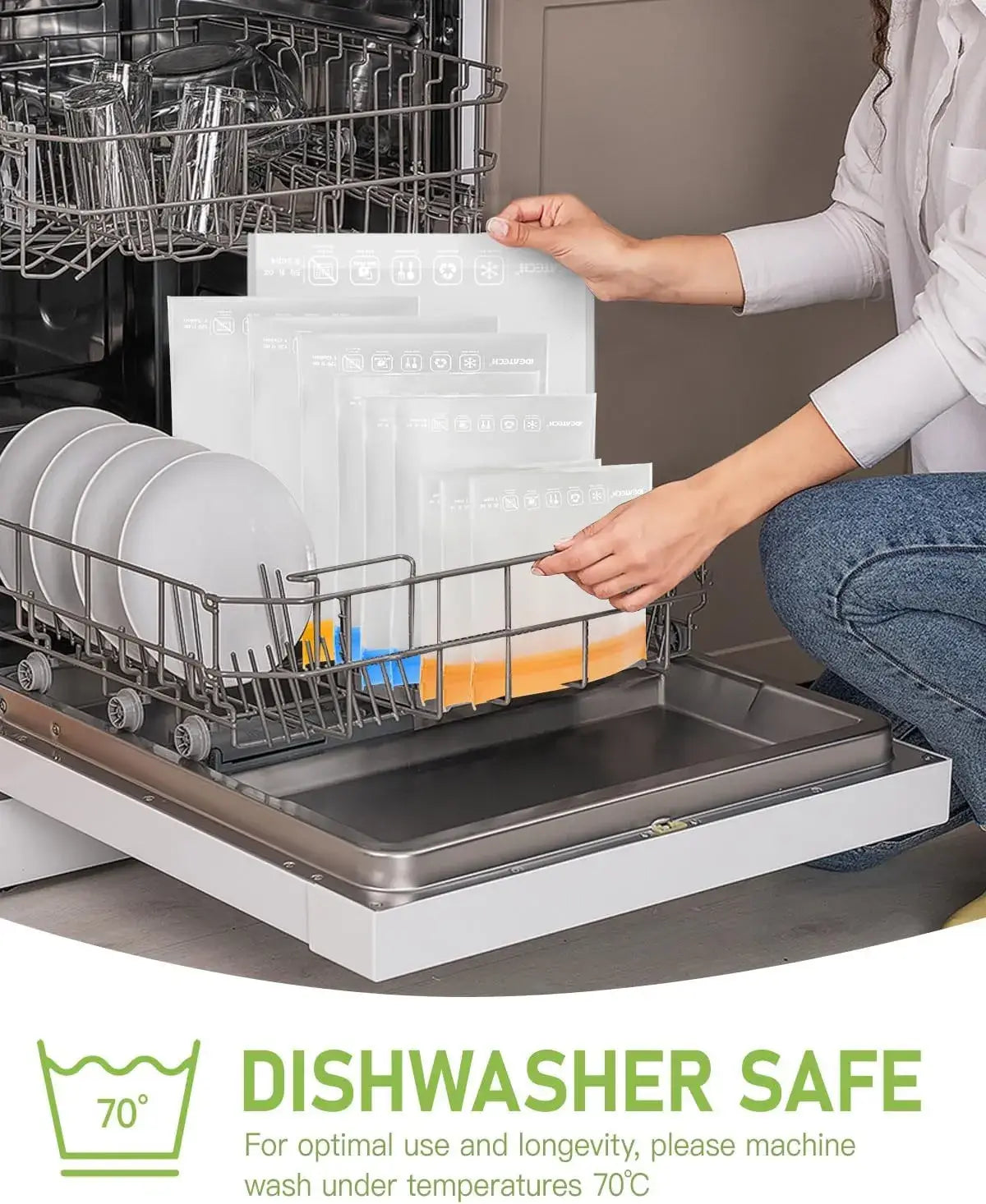 Reusable Food Storage Bags — 20 Pack, Leakproof, BPA-Free, Dishwasher Safe