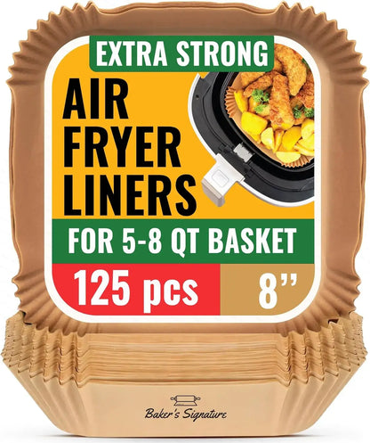 Air Fryer Liners 100 Pack — Non-Stick, Disposable, Fits 6–8 Qt