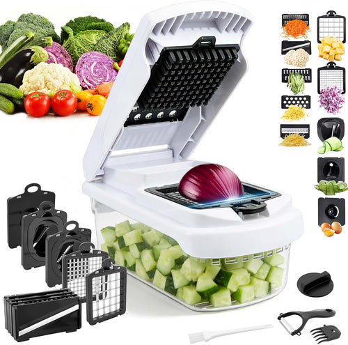 18-in-1 Vegetable Chopper & Mandoline Slicer with Container