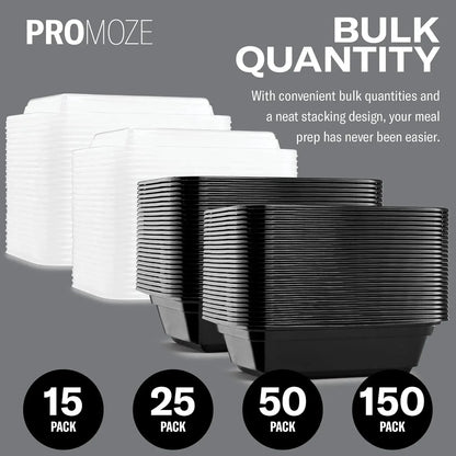 Meal Prep Containers 50 Pack — BPA-Free, Microwave, Freezer & Dishwasher Safe