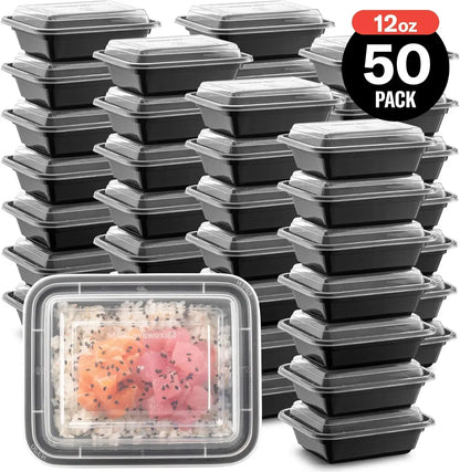 Meal Prep Containers 50 Pack — BPA-Free, Microwave, Freezer & Dishwasher Safe