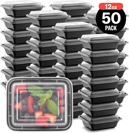 Meal Prep Containers 50 Pack — BPA-Free, Microwave, Freezer & Dishwasher Safe