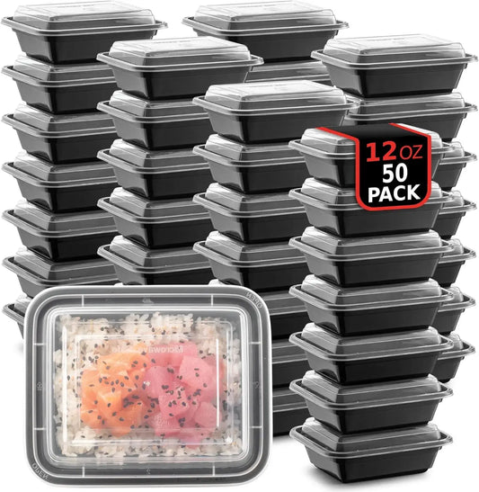 Meal Prep Containers 50 Pack — BPA-Free, Microwave, Freezer & Dishwasher Safe