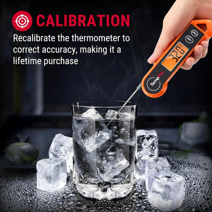 Instant Read Meat Thermometer — 1-Second Reading, Waterproof, Backlit Display