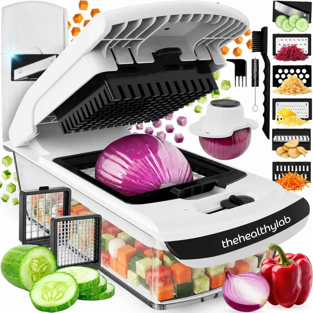 Chopper — 14-in-1 Vegetable Chopper & Mandoline Slicer with Container