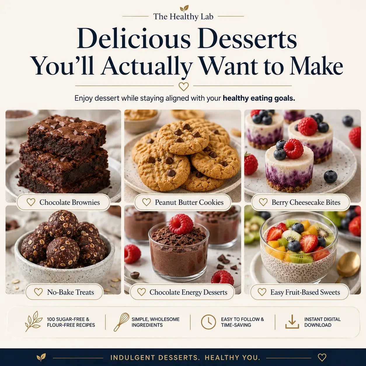Healthy Desserts Without Guilt: 100 Sugar-Free & Flour-Free Recipes