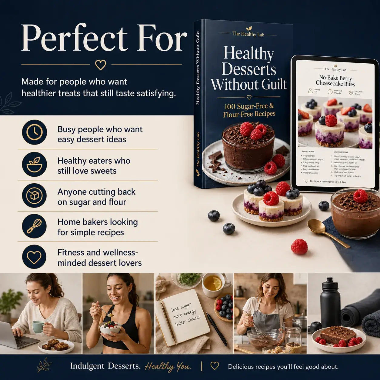 Healthy Desserts Without Guilt: 100 Sugar-Free & Flour-Free Recipes