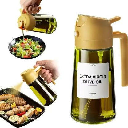 This 2-in-1 dark blue glass oil sprayer
