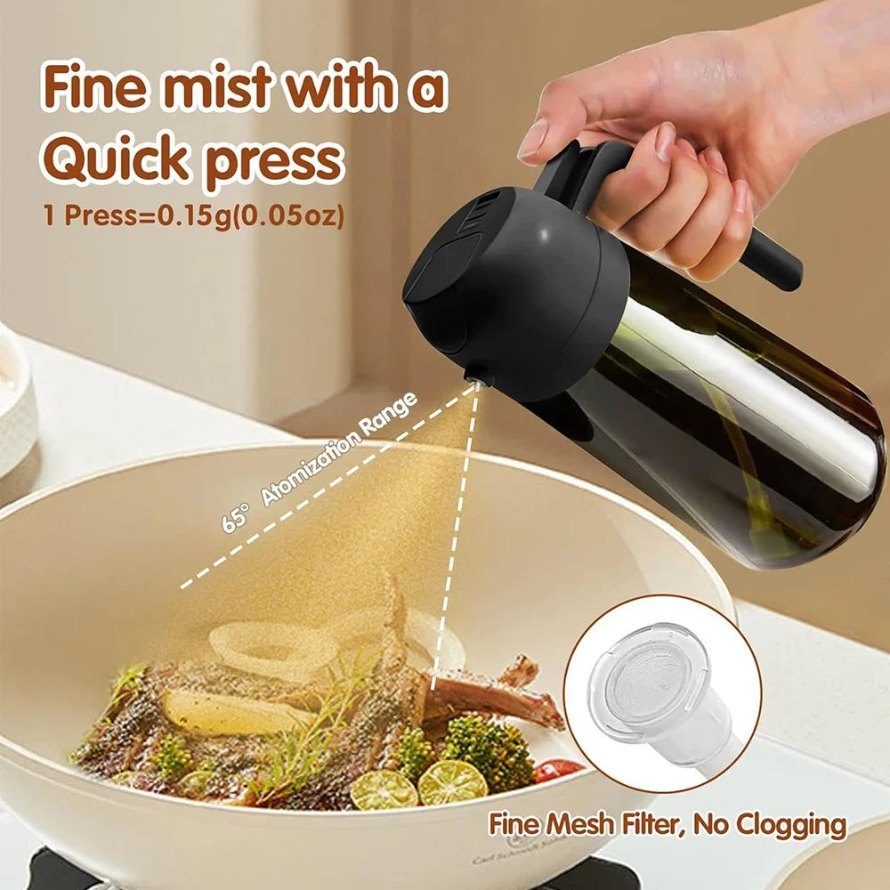 This 2-in-1 dark blue glass oil sprayer