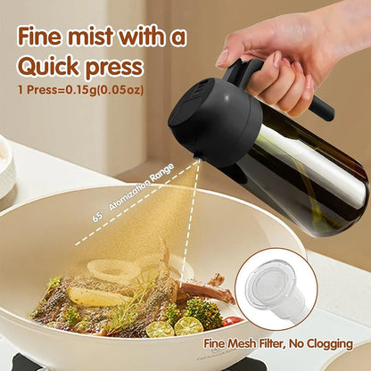 This 2-in-1 dark blue glass oil sprayer