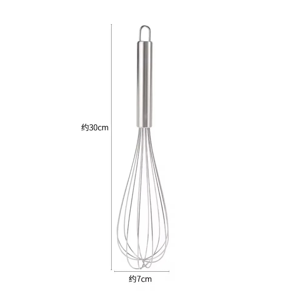 LMETJMA 8" 10" 12" Egg Whisk Stainless Steel