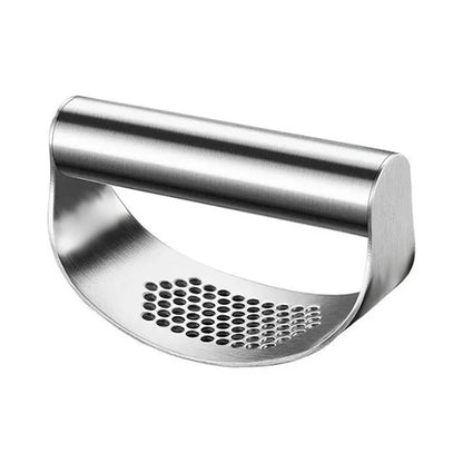 Improved stainless steel garlic press