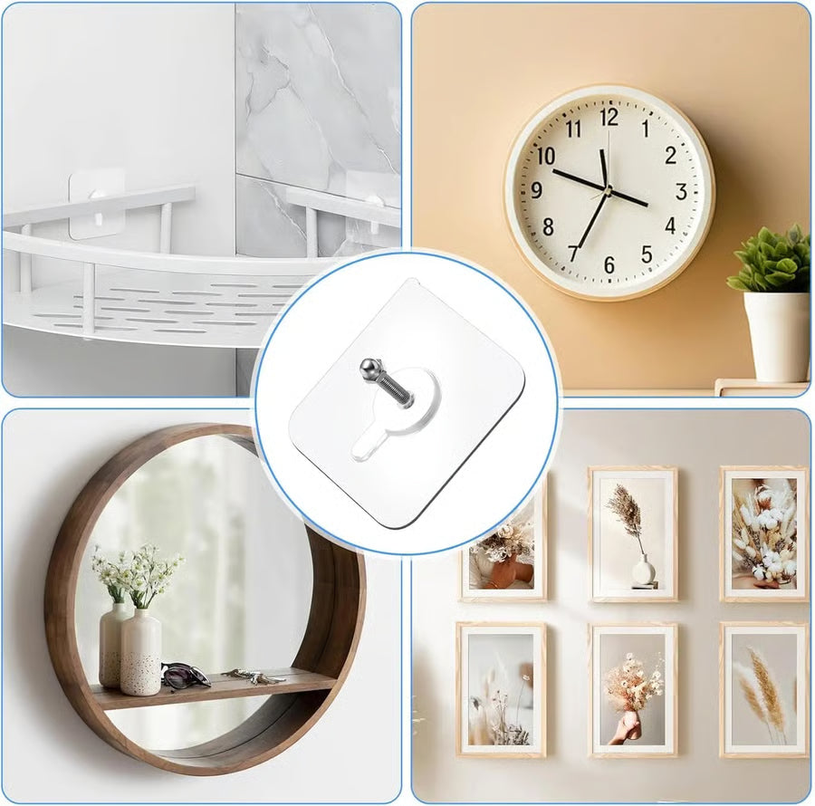 20pcs Self-Adhesive Wall Hooks for Bathroom & Kitchen