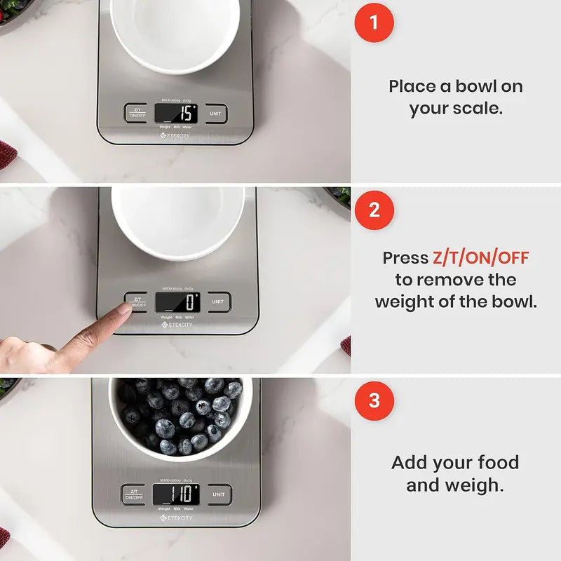 Digital Kitchen Scale — Track Macros, Portions & Recipes